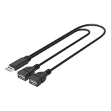 Usb 2.0 A Macho Para 2 Dual Usb Fêmea Jack Y Splitter Hub