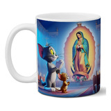 Taza De Cerámica Virgen De Guadalupe Tom Y Jerry Exclusiva