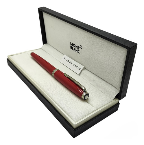 Pluma Rollerball Montblanc Pix Red Roja Plata Mb13