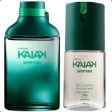 Kit Perfume Natura Kaiak Aventura Colônia Masculino 100ml + Desodorante Corporal Antitranspirante Spray 100ml Fragrância Refrescante Cítrica