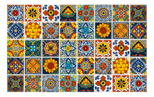 Azulejo Talavera Confeti Cocina 40 Piezas 5x5cm Varios Diseñ