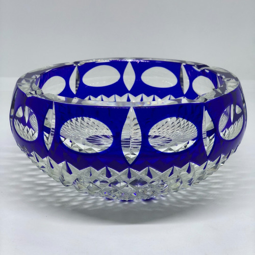 Hermoso Cenicero  En Cristal Baccarat Color Azul 1920