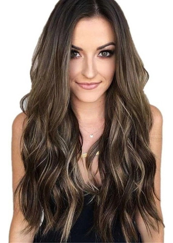 Peruca De Cabelo Humano Longo Natural Ombré A1