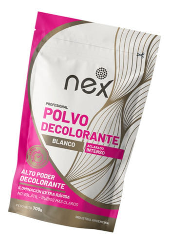 Polvo Decolorante Blanco Nex X 700g Aclarado Intenso Tono Aclarado Intenso Extra Rápido