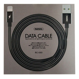 Cable Remax Metalico Lightning P/ Iphne 5 6 7 Plus 8+ 9 X 11 Color Negro