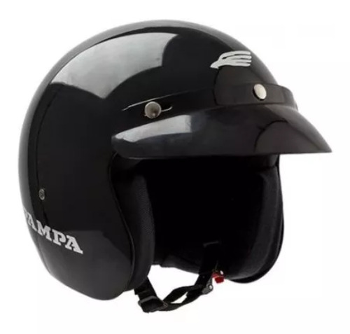 Casco Para Moto Abierto Halcon Pampa Negro Brillante Talle S