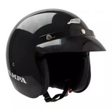 Casco Para Moto Abierto Halcon Pampa Negro Brillante Talle Xl