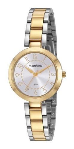 Relogio Mondaine Feminino Dourado Prata Original Garantia