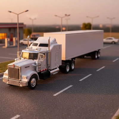 Tráiler Kenworth W900 Esc. 1:43 New Ray Blanco Liso