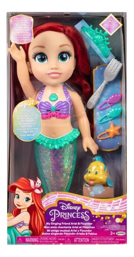 Muñeca La Sirenita Ariel Musical Canta Luz 40cm Disney