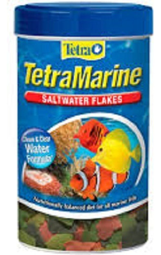 Alimento En Escamas Para Peces Marinos Cirujano Y Payaso Tetra Marine Saltwater Flakes 52g