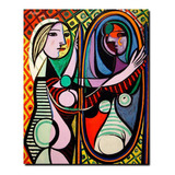 Cuadro Decorativo Abstracto La Mujer En El Espejo En Lienzo