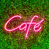 Painel Neon Led Café Escrita Luminosa Amantes De Café Cor Rosa 110v/220v