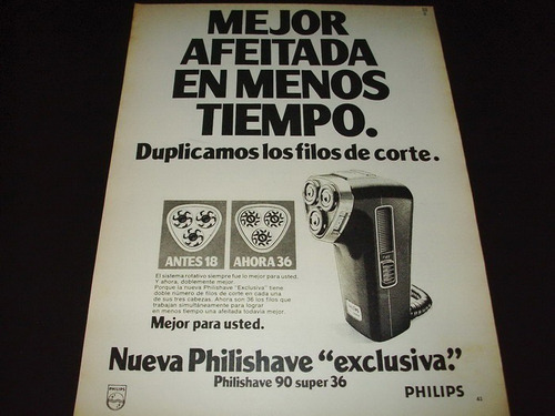 (pb072) Publicidad Clipping Philips Philishave * 1976