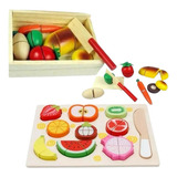 Juego De Corta Frutas Y Verduras De Madera Velcro Set 2...