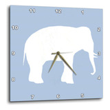 Reloj De Pared De Elefante Azul En Formato 25x25 Cm