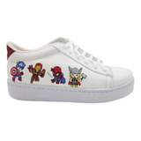 Tenis Casual Avengers Bordado Chicos Y Grandes Unisex