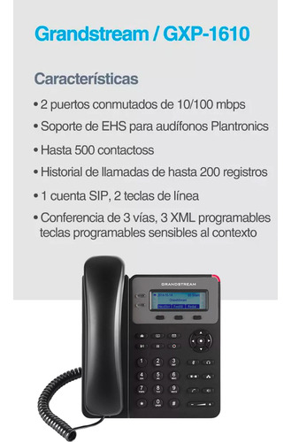 Telefono Ip Grandstream Gxp-1610, Centrales Ip Atnea Asterisk