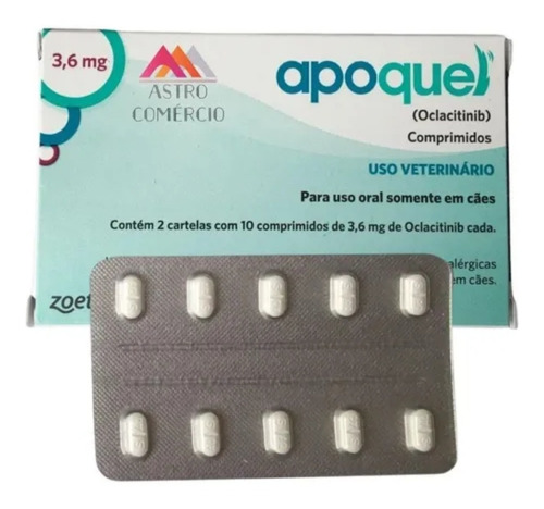 Apoquel Dermatológico Anti Coceira Cães 3,6 Mg Original