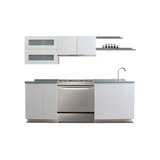 Cocina Integral Moderna Anápolis Derecha Estufa 2.40m Blanca