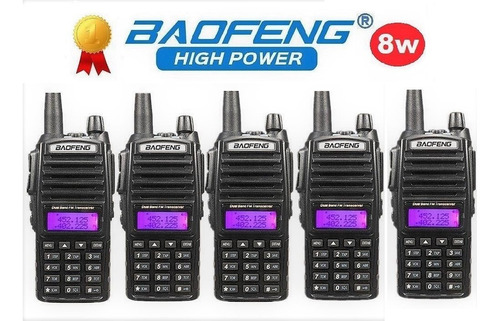 8w Cinco Radios Baofeng Uv-82 Hp Vhf/uhf Máxima Potencia