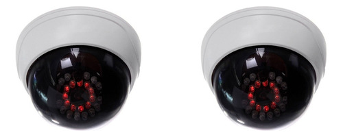 2x Indoor Security Camera Cctv Dummy Dome With Ir White 2024