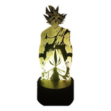 Goku Ultra Instinto Lampara Led 3d Ilusión Control 16colores