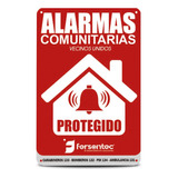 Placa Letrero Cartel Disuasivo Alarma Comunitaria Casa