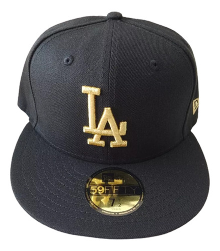 Gorra Dodgers Negra Logo Dorado 59fifty