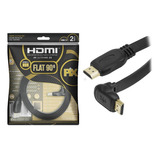 Pix Cabo Hdmi Flat 90 Graus - Premium 2.0 2 Metros 4k 2160p Uhd