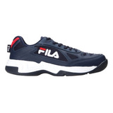 Tênis Masculino Fila Lugano 7.0 Cor Branco/marinho/vermelho - Adulto 38 Br