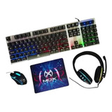 Combo Teclado Mouse Headset E Mousepad Gamer Km700 Mox