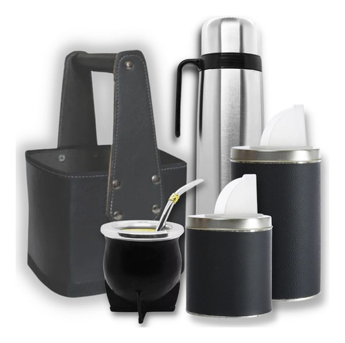 Set Matero Equipo De Mate + Bombilla +termo Acero Inoxidable