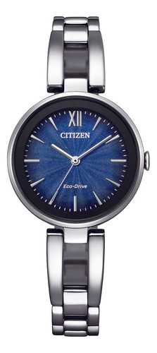 Reloj Dama Citizen Ecodrive Elegante Dial Azul Em0807-89l