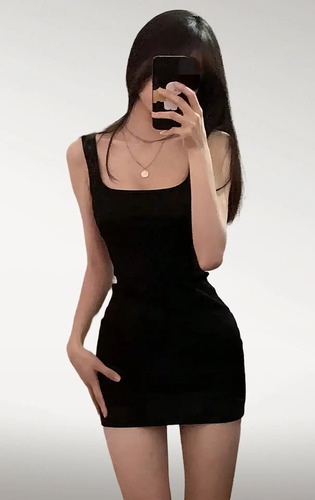 Vestido Sin Manga Outfit Tiktok Versatil Casual G-uniq Lp