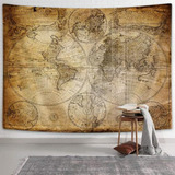 Tapiz De Pared Con Mapa Del Viejo Mundo, Tapices De Mapa Náu