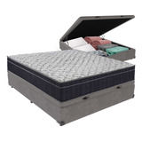 Conjunto Cama Box Baú Viúvo Colchão Airtech D45 Extrafirme