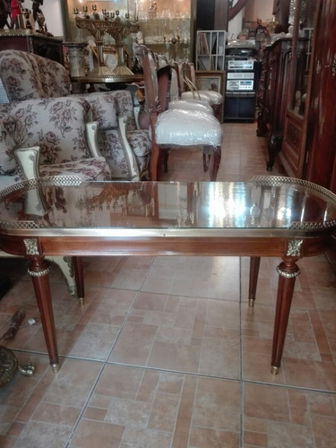 Antigua Mesa Francesa Restaurada Con Broceria  No Envio N121