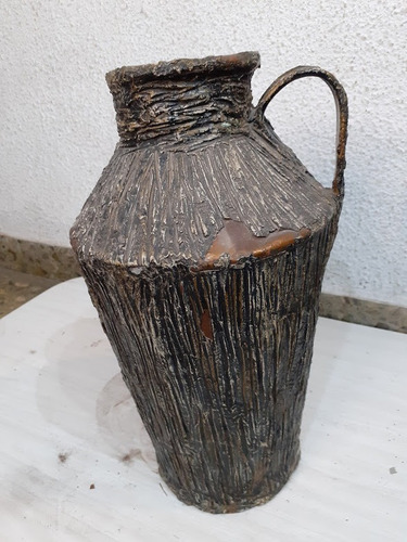 Aurojul-antiguo Tacho Tarro Lechero Craquele Rayado-no Envio