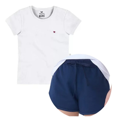 Conjunto Infantil Menina Hering Com Blusa E Shorts 