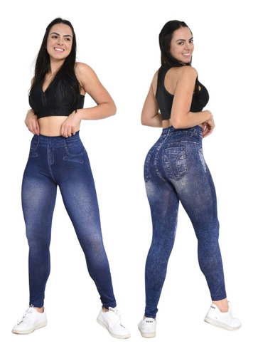 Calça Leg Legging  Imita Jeans  Feminina Entrega Já 