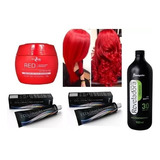 Red Vermelho Kit Matizador + Tinta E Ox 30 Vol Mairibel