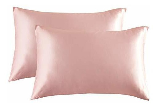 Fundas De Almohada De Satin 2pzas Tamaño King En Color Cora