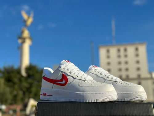 Nike Air Force 1 Lowwhite Red Cut-out Swoosh #5