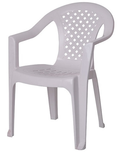 Silla Jardin Patio Barbacoa En Resina Plastico Apilable Con Posabrazos Color Blanco