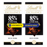 Chocolate Lindt Excellence 85% Cocoa Amargo 100gr. X2
