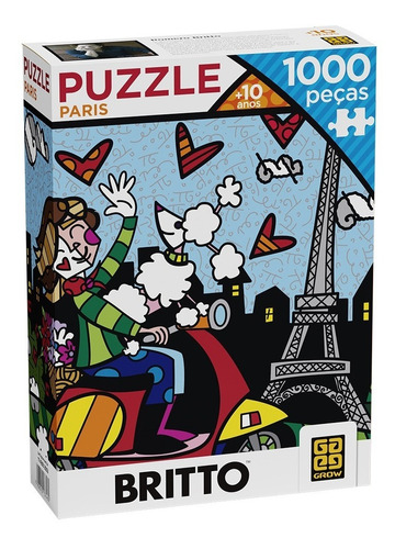 Quebra-cabeça Grow Romero Britto Paris 3746 De 1000 Peças