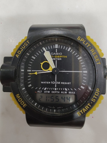 Antigo Relógio Casio Alti Depth Arw 320 Amarelo