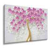 Quadro Decorativo Tela Canvas Grande Cerejeira Rosa 60x90 Cor Impressão Em Alta Resolução Cor Da Armação Tecido Canvas Borda Infinita