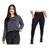 Conjunto Feminino Fit Calça Legging + Casaco Academia